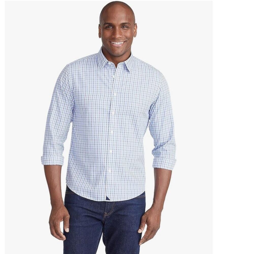 UNTUCKit Durif button down shirt light blue poplin wrinkle free